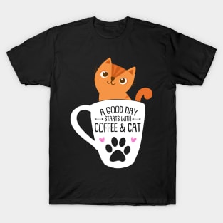 Funny Orange Cat Coffee Mug Cat Lover Gifts T-Shirt